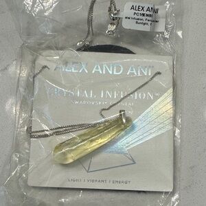 Alex and Ani Silver Necklace with Yellow Crystal Pendant